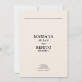 Crème en zwart Moderne Minimalistische Fotobruilof Kaart (Voorkant)