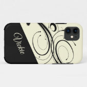 Crème en Zwart Scroll Accent Persoonlijk Case-Mate iPhone Case (Achterkant (horizontaal))
