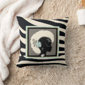 Crème en zwart zebraprint kussen (Deken)