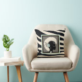 Crème en zwart zebraprint kussen (Stoel)