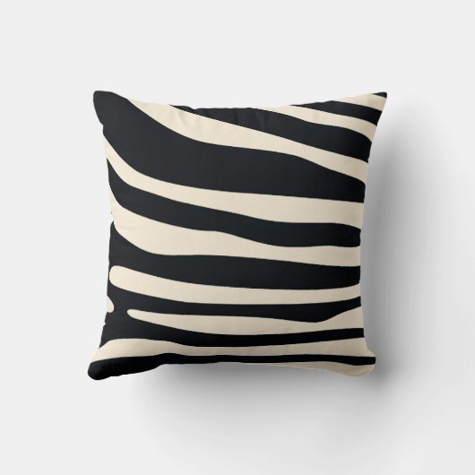 Crème en zwart zebraprint kussen (Achterkant)
