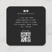 Crème en zwarte flank met plattegronden vierkante visitekaartje (Achterkant)