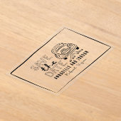 Crème en zwarte grillige hand getrokken auto acryl uitnodigingen (Laagn)