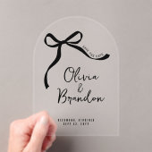 Crème en zwarte grillige hand getrokken boog acryl uitnodigingen (Insitu (Draagbaar))