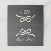 Crème en zwarte grillige hand getrokken boog plaatskaartje (Buitenkant ongevouwen)