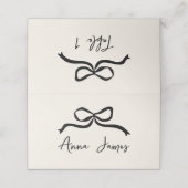 Crème en zwarte grillige hand getrokken boog plaatskaartje (Buitenkant ongevouwen)