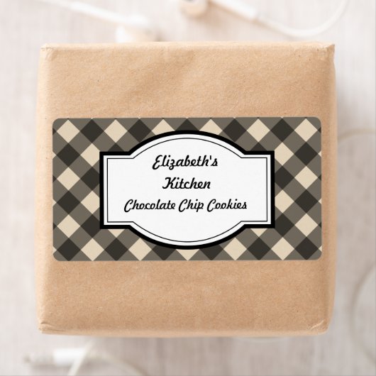 Crème en zwarte keukenlabels etiket (Insitu)