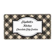 Crème en zwarte keukenlabels