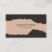 Crème- en zwarte-papierranden visitekaartje (Voorkant)
