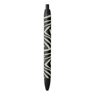 crème en zwarte zebra strepen, blauwe inkt pen