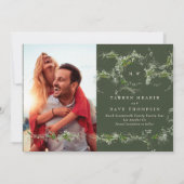 Crème Eucalyptus Krans Monogram Trouwfoto Save The Date (Achterkant)