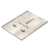Crème Faux Leather Gold Sparkle Glam Eenhoorn Notitieboek (Linkerzijde)