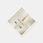 Crème Faux Leather Gold Sparkle Glam Eenhoorn Servet (Hoek)