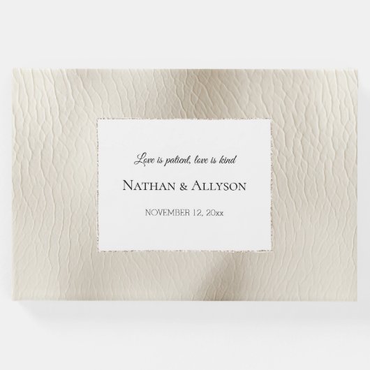 Crème Faux Leder Gastenboek (Voorkant)