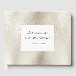 Crème Faux Leder Gastenboek