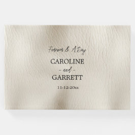 Crème Faux Leder Gastenboek