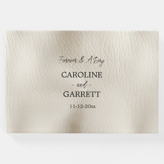 Crème Faux Leder Gastenboek (Voorkant)
