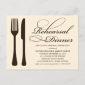 CRÈME FLATWARE | REPETITIEDINER UITNODIGEN UITNODIGING BRIEFKAART (Voorkant)