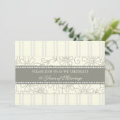 Crème Floral 10e Jubileum partijuitnodiging Kaart (Staand voorkant)