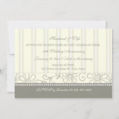 Crème Floral 10e Jubileum partijuitnodiging Kaart (Achterkant)