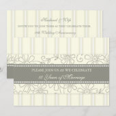 Crème Floral 10e Jubileum partijuitnodiging Kaart (Voorkant / Achterkant)
