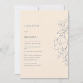 Creme Floral Digitale sjabloon huwelijksuitnodigin Kaart (Voorkant)