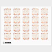 Crème Floral Herfst Baby shower Envelope Seal Vierkante Sticker (Vel)