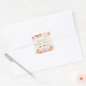 Crème Floral Herfst Baby shower Envelope Seal Vierkante Sticker (Envelop)