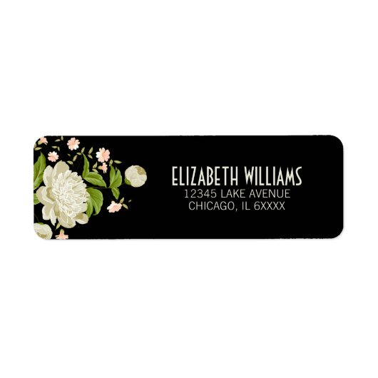 Crème Floral Return Address Label (Voorkant)