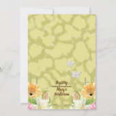 crème florale Afro-Amerikaans Paar Bruiloft Kaart (Achterkant)