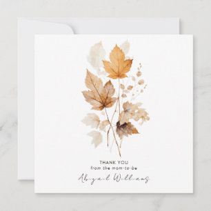 Crème fluistert van Herfst Baby shower Dank Kaart