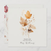 Crème fluistert van Herfst Vrijgezellenfeest Dank Kaart (Voorkant / Achterkant)