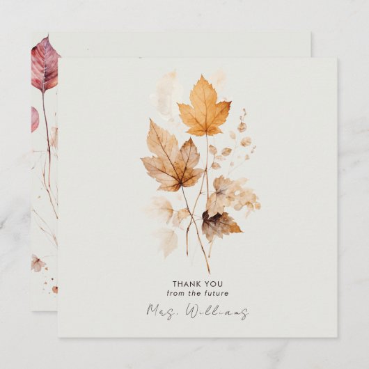 Crème fluistert van Herfst Vrijgezellenfeest Dank Kaart (Voorkant / Achterkant)