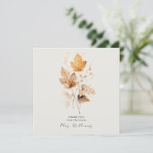 Crème fluistert van Herfst Vrijgezellenfeest Dank Kaart (Staand voorkant)