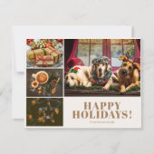 Creme Foto Collage Nieuwjaars Kerstgroet Feestdagenkaart (Voorkant)