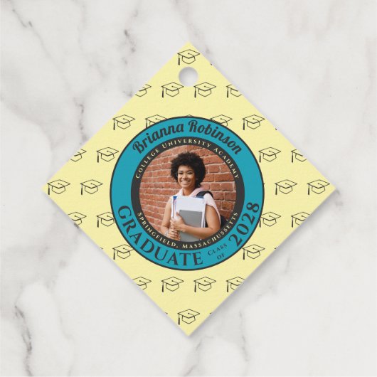 Crème Foto Modern Afstudeerfeest Bedankt Bedankjes Labels (Achterkant)