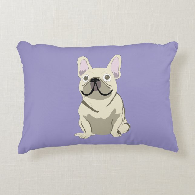 Crème Franse Bulldog,  Accent Kussen (Voorkant)