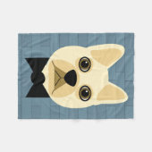 Crème Franse Bulldog, Blauwe baksteen Fleece Deken (Voorkant (Horizontaal))