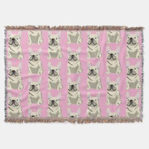 Crème Franse Bulldog Deken
