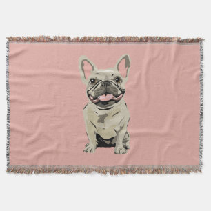 Crème Franse Bulldog Deken