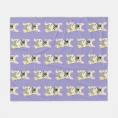 Crème Franse Bulldog, Fleece Deken (Voorkant (Horizontaal))