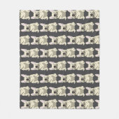 Crème Franse Bulldog Fleece Deken (Voorkant)