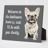 Crème Franse Bulldog Fotoplaat (Zijkant)