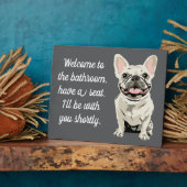 Crème Franse Bulldog Fotoplaat (Zijkant)