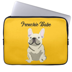 Crème Franse Bulldog, Frenchie Babe Laptop Sleeve
