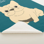 Crème Franse Bulldog, Frenchie Vader Sherpa Deken (3/4)