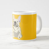 Crème Franse Bulldog Grote Koffiekop (Voorkant rechts)