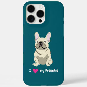Crème Franse Bulldog, Ik hou van mijn hond iPhone 16 Pro Max Hoesje