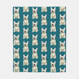 Crème Franse Bulldog, Ik hou van mijn hond Fleece Deken