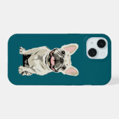 Crème Franse Bulldog, Ik hou van mijn Hond iPhone 15 Case (Achterkant horizontaal)